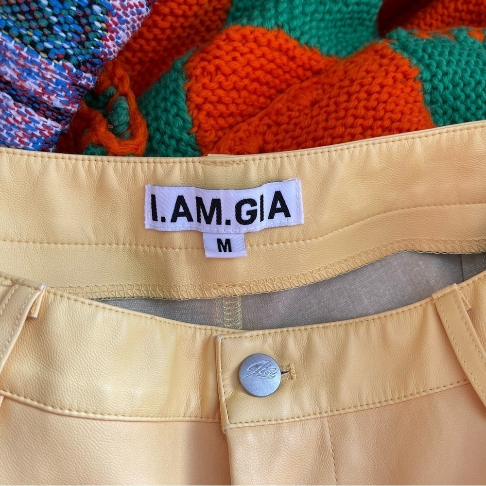 I.AM.GIA Pants Womens Medium Pink Yellow Davika Faux Leather Ombre Sunset - Picture 9 of 11
